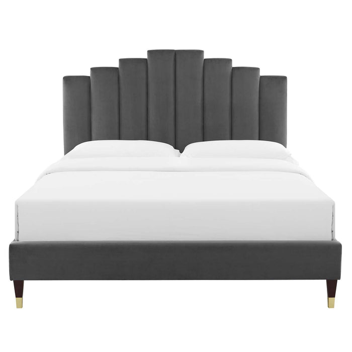 Elise Twin Performance Velvet Platform Bed