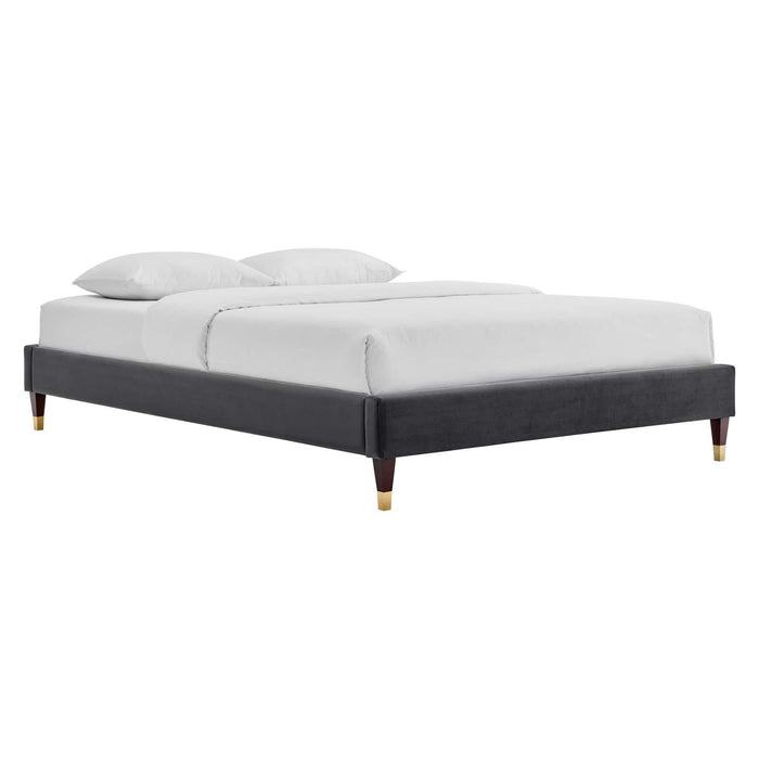 Harlow King Performance Velvet Platform Bed Frame image