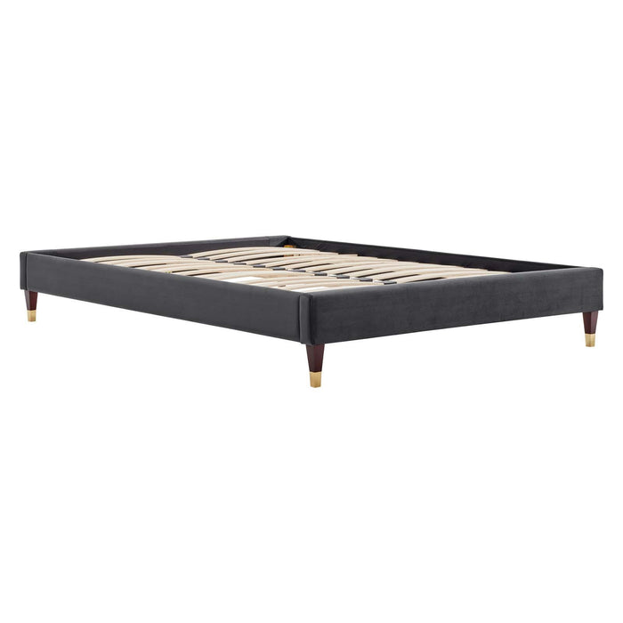 Harlow Queen Performance Velvet Platform Bed Frame