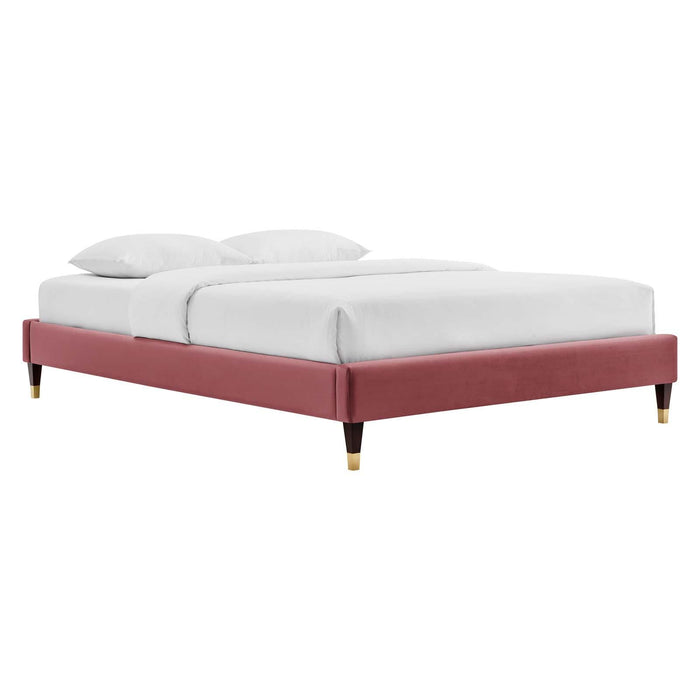 Elise Twin Performance Velvet Platform Bed