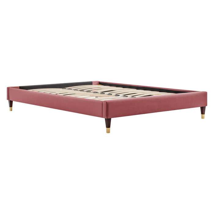 Harlow Twin Performance Velvet Platform Bed Frame