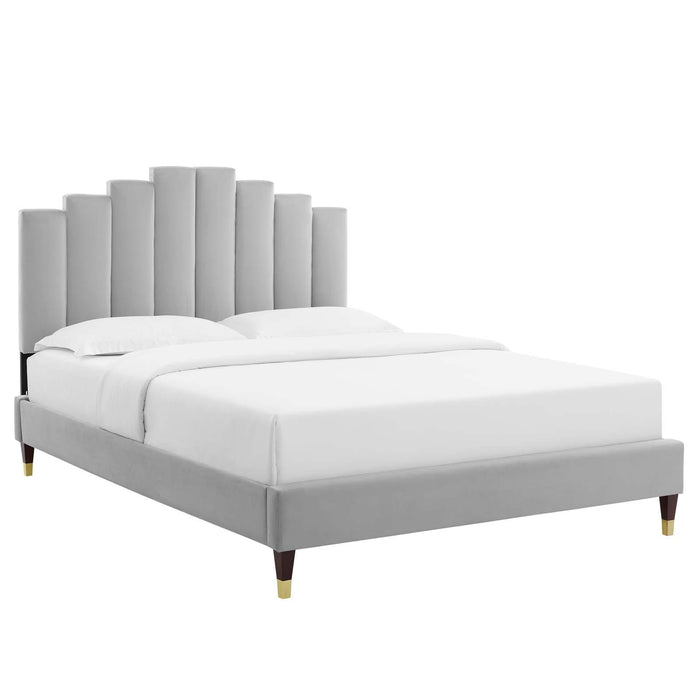 Elise King Performance Velvet Platform Bed