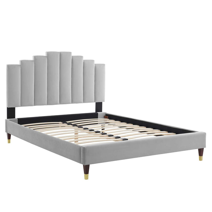 Elise King Performance Velvet Platform Bed