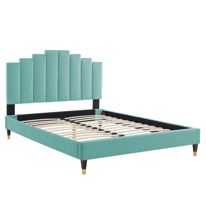 Elise King Performance Velvet Platform Bed