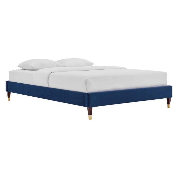 Harlow Full Performance Velvet Platform Bed Frame