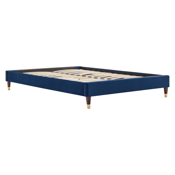 Harlow Queen Performance Velvet Platform Bed Frame