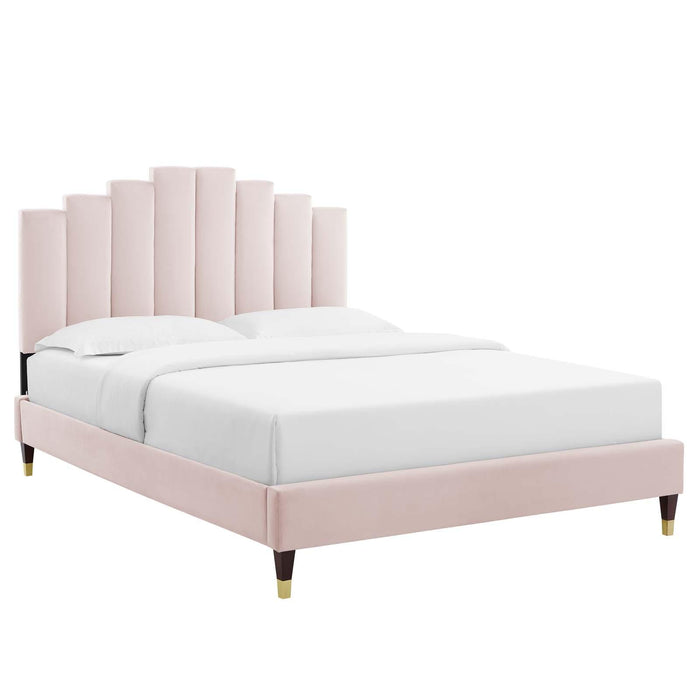 Elise Twin Performance Velvet Platform Bed