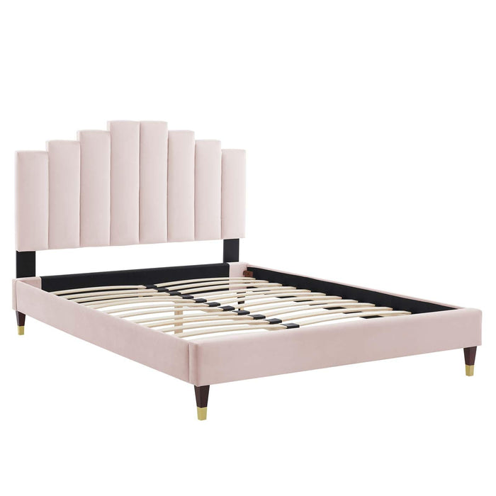 Elise Twin Performance Velvet Platform Bed