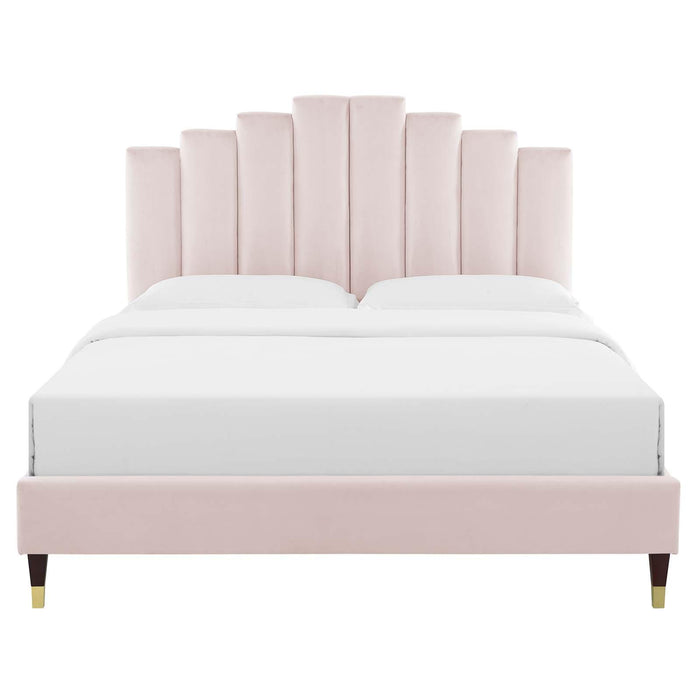 Elise Full Performance Velvet Platform Bed