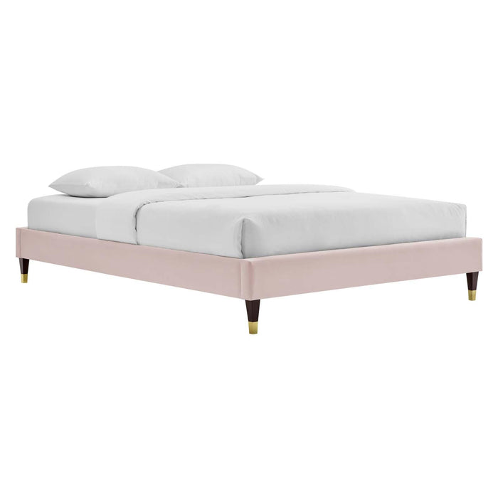 Harlow Full Performance Velvet Platform Bed Frame