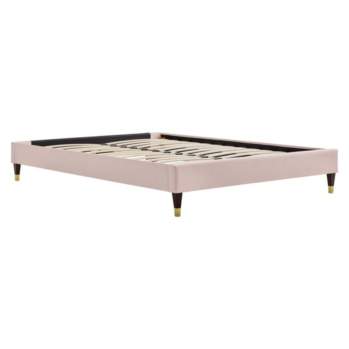 Harlow Twin Performance Velvet Platform Bed Frame