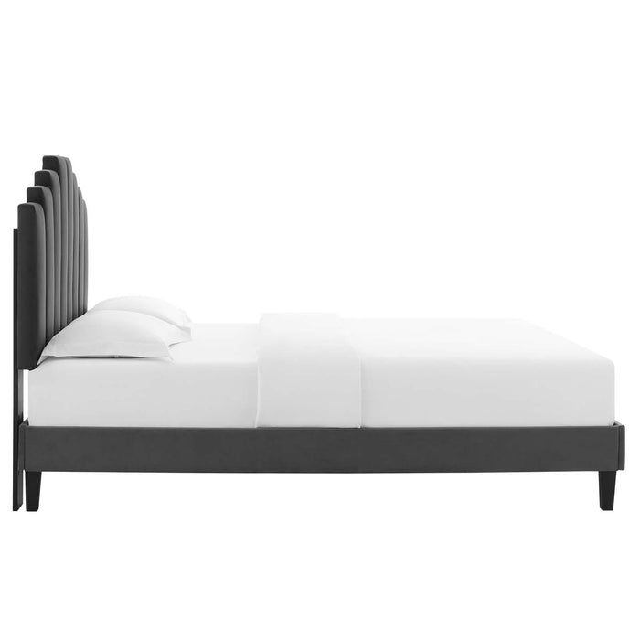 Elise Full Performance Velvet Platform Bed