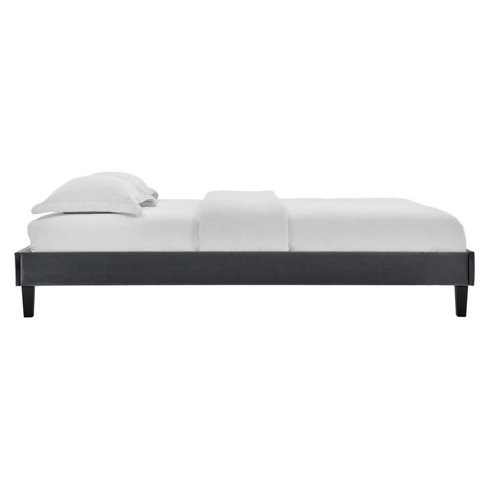 Reign King Performance Velvet Platform Bed Frame