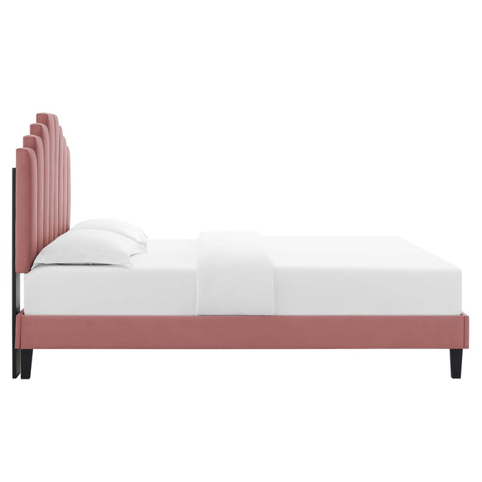 Elise Twin Performance Velvet Platform Bed