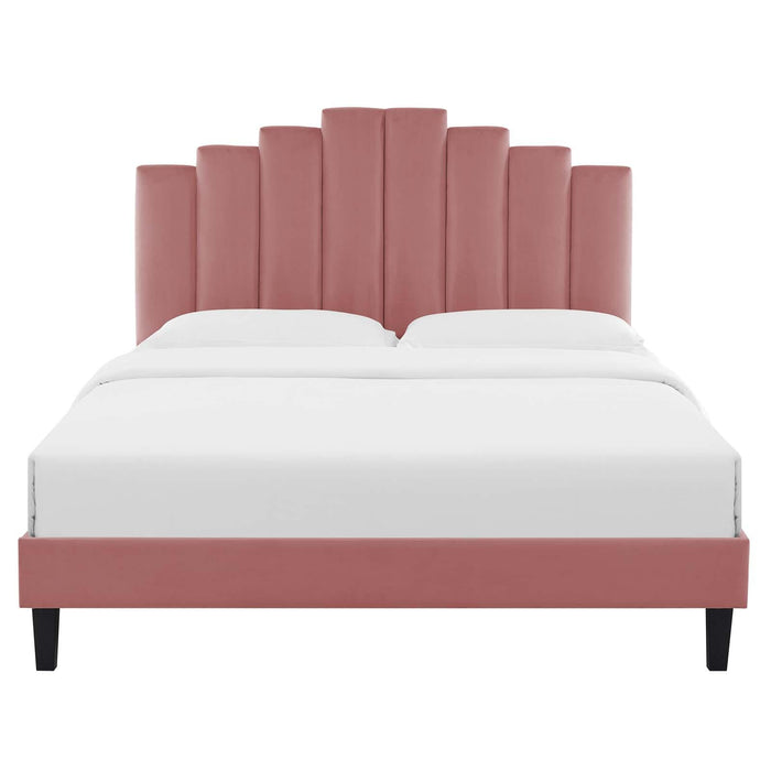 Elise Full Performance Velvet Platform Bed