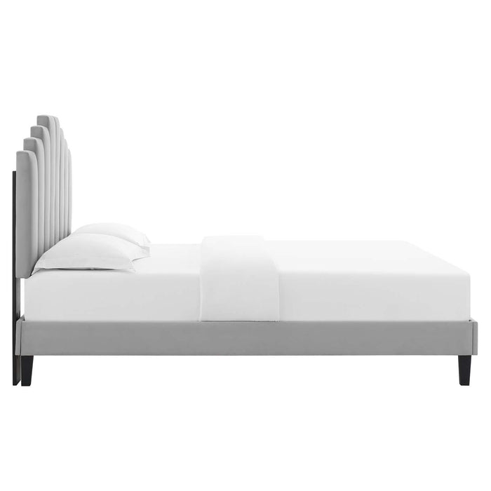 Elise Twin Performance Velvet Platform Bed