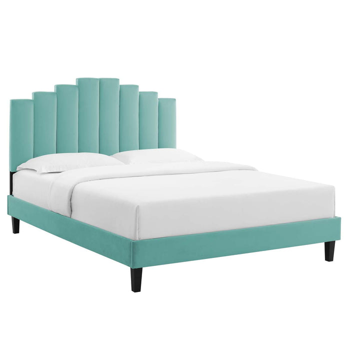 Elise Twin Performance Velvet Platform Bed