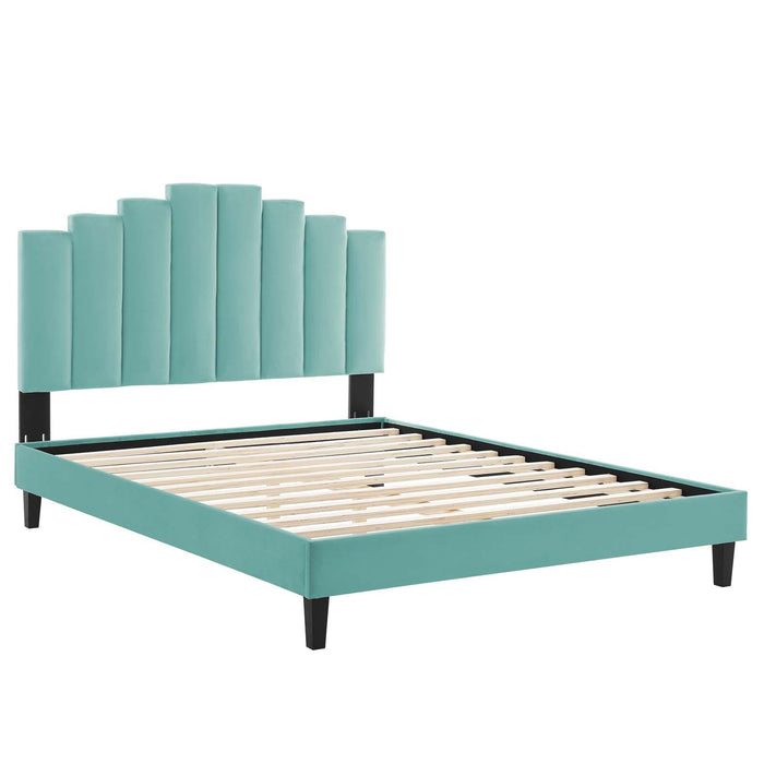 Elise Queen Performance Velvet Platform Bed