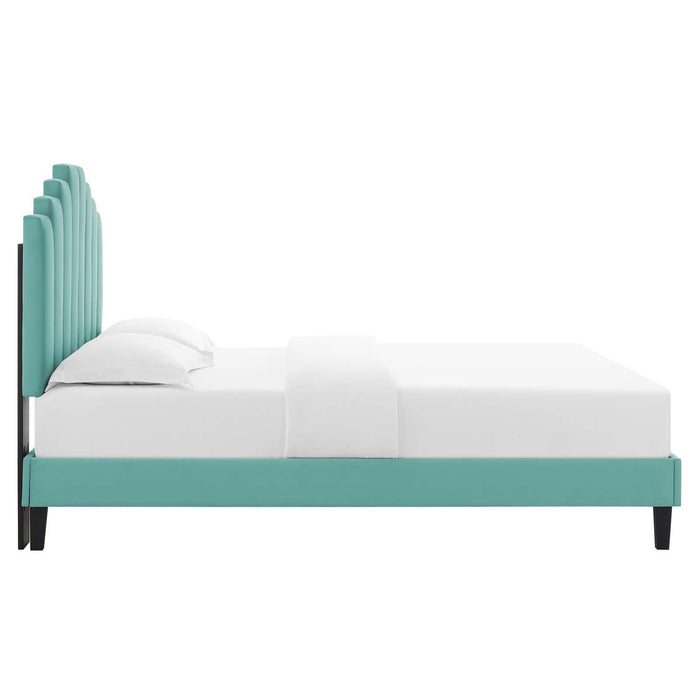 Elise Full Performance Velvet Platform Bed