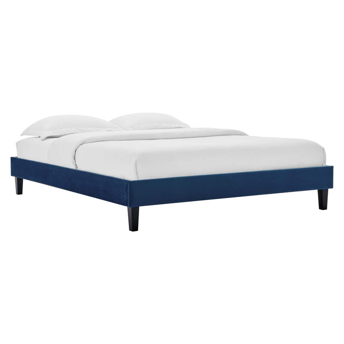 Reign King Performance Velvet Platform Bed Frame