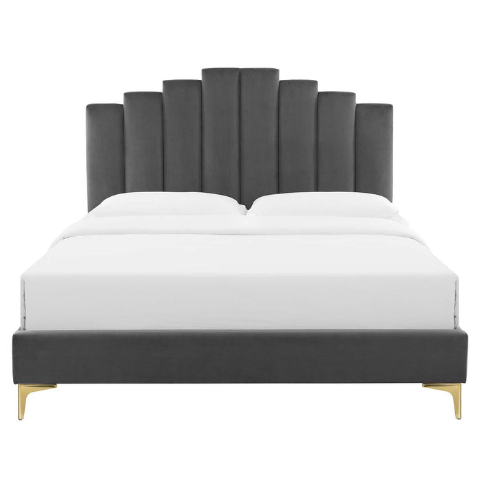 Elise Queen Performance Velvet Platform Bed