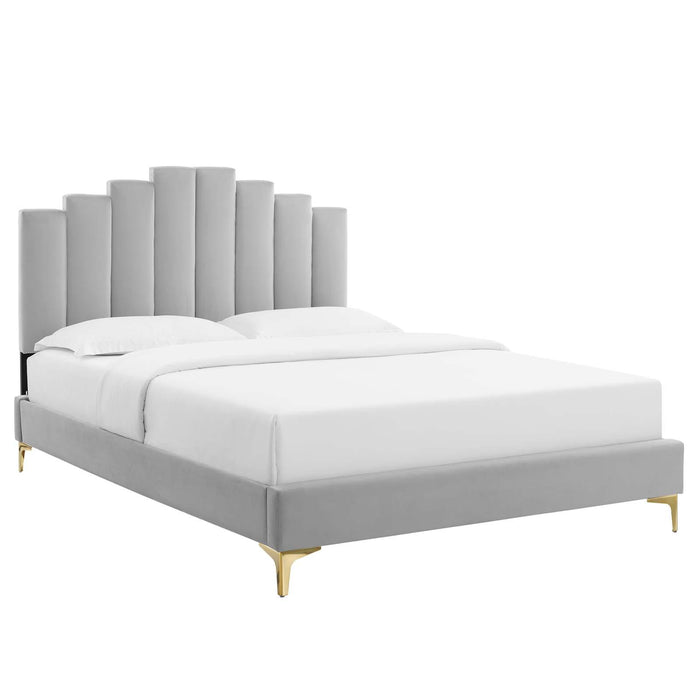 Elise King Performance Velvet Platform Bed