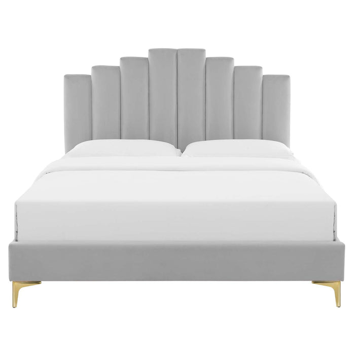 Elise Twin Performance Velvet Platform Bed