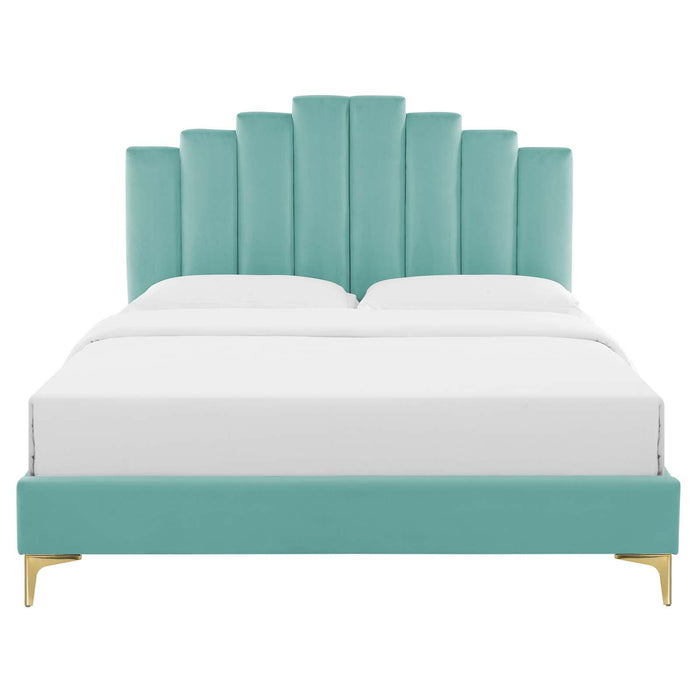 Elise Queen Performance Velvet Platform Bed