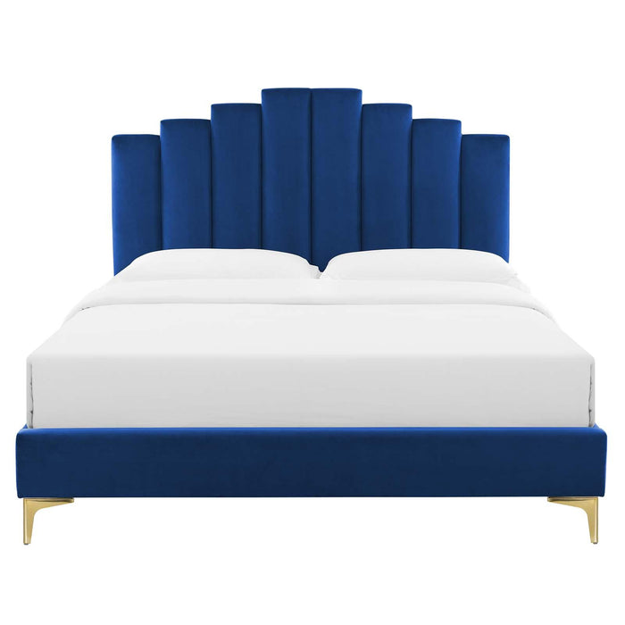 Elise King Performance Velvet Platform Bed