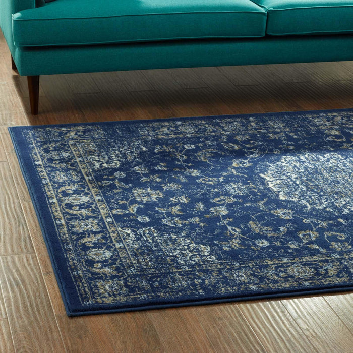 Lilja Distressed Vintage Persian Medallion 8x10 Area Rug