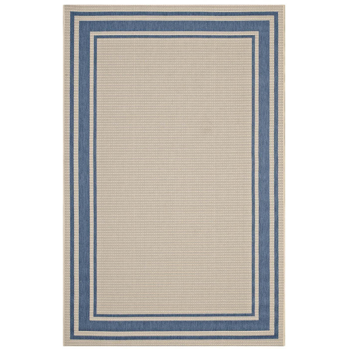 Rim Solid Border 8x10 Indoor and Outdoor Area Rug