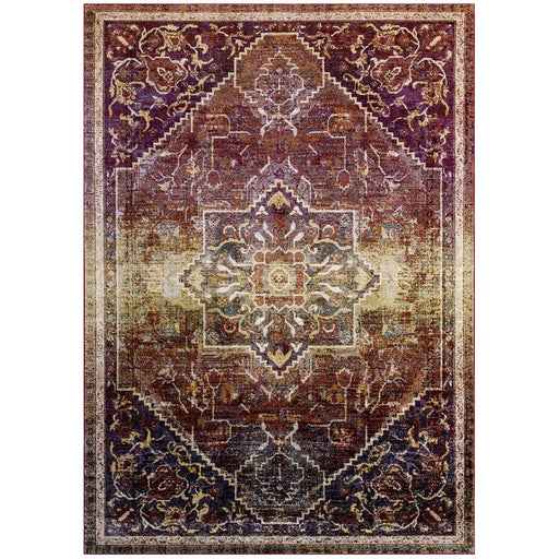 Success Kaede Transitional Distressed Vintage Floral Persian Medallion 5x8 Area Rug image