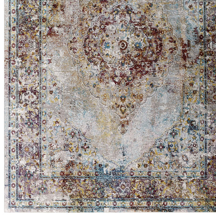 Success Merritt Transitional Distressed Floral Persian Medallion 4x6 Area Rug