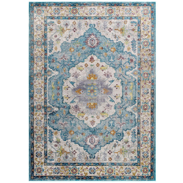 Success Anisah Distressed Floral Persian Medallion 8x10 Area Rug