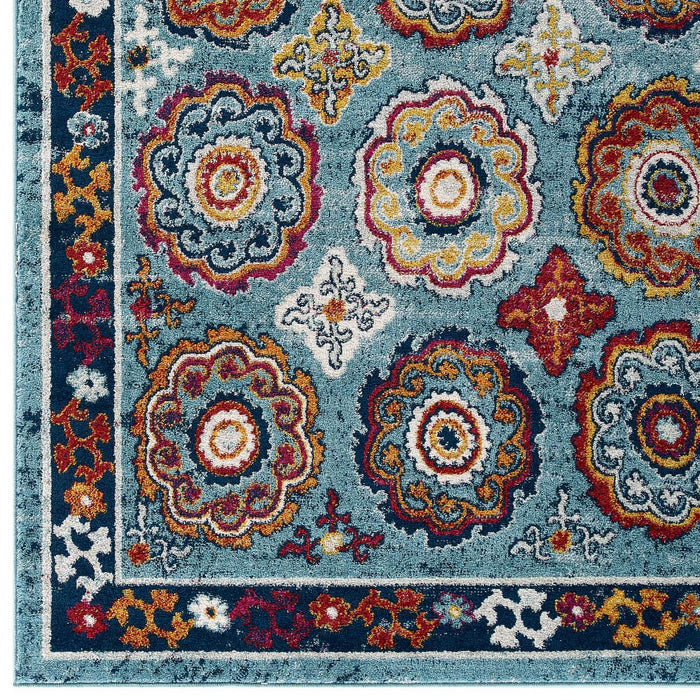 Entourage Odile Distressed Floral Moroccan Trellis 8x10 Area Rug