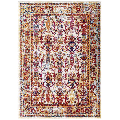 Entourage Jessa Distressed Vintage Floral Lattice 8x10 Area Rug image