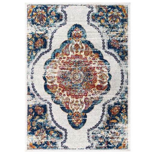 Entourage Malia Distressed Vintage Floral Persian Medallion 8x10 Area Rug image