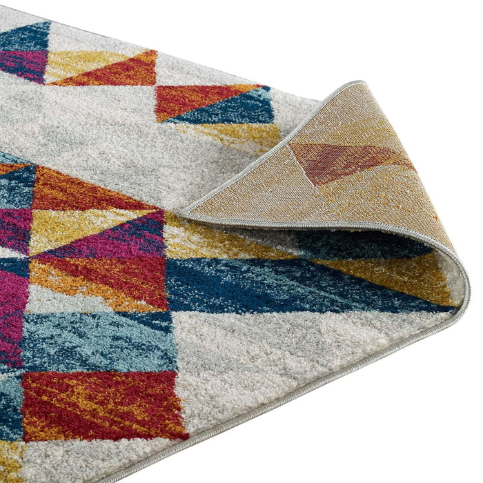 Entourage Elettra Distressed Geometric Triangle Mosaic 8x10 Area Rug