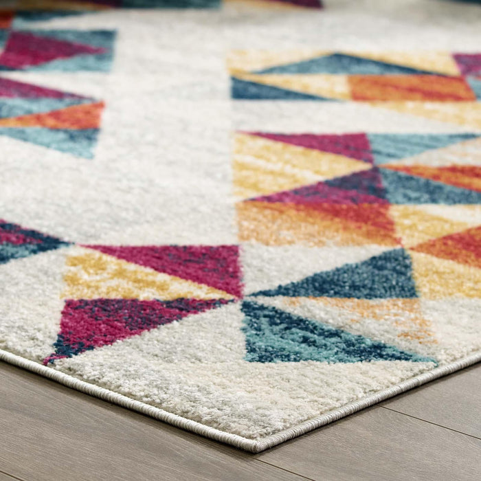 Entourage Elettra Distressed Geometric Triangle Mosaic 8x10 Area Rug