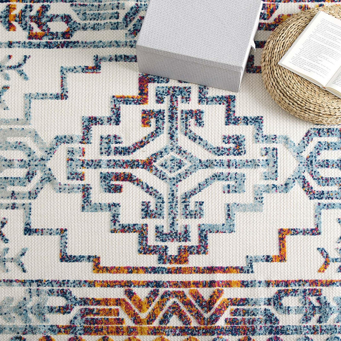 Reflect Nyssa Distressed Geometric Southwestern Aztec 8x10 Indoor/Outdoor Area Rug