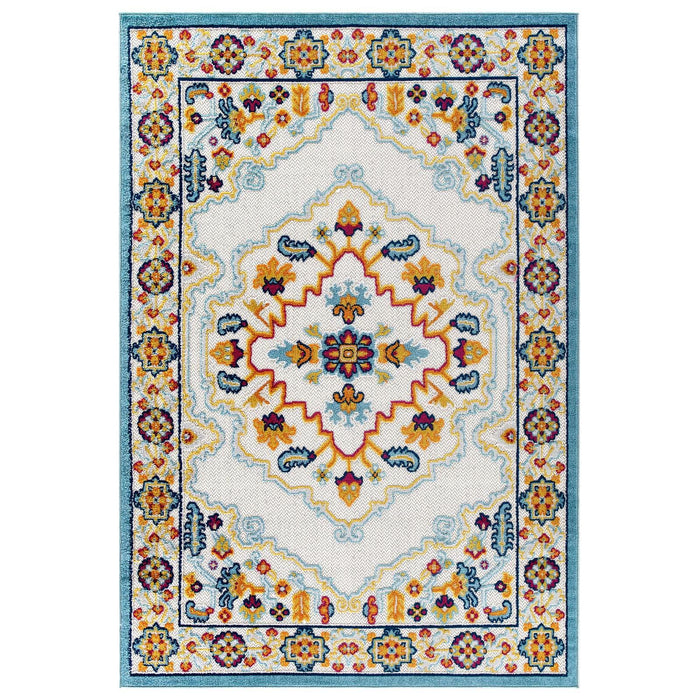 Reflect Ansel Distressed Floral Persian Medallion 8x10 Indoor and Outdoor Area Rug
