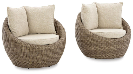 Danson Swivel Lounge with Cushion (Set of 2) - Dinettes Plus Furniture