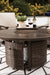 Paradise Trail Paradise Trail Fire Pit Table with 4 Nuvella Swivel Lounge Chairs - Dinettes Plus Furniture