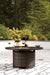 Paradise Trail Paradise Trail Fire Pit Table with 4 Nuvella Swivel Lounge Chairs - Dinettes Plus Furniture