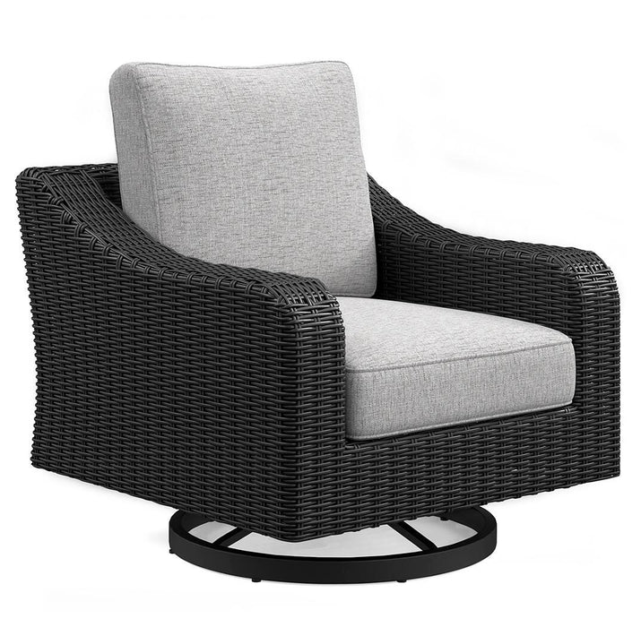 Beachcroft Outdoor Swivel Lounge with Cushion - Dinettes Plus Furniture