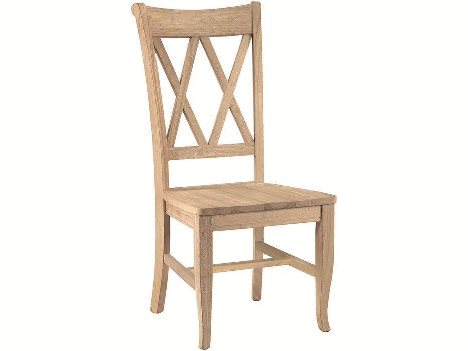 John Thomas Unfinished Double X-Back Side Chair