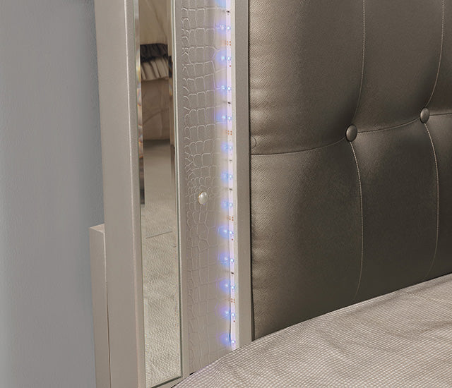 Brachium Queen Bedroom Set Silver - Dinettes Plus Furniture