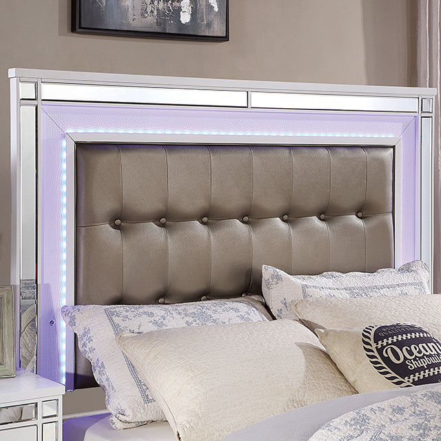 Brachium Queen Bedroom Set Silver - Dinettes Plus Furniture