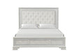 Stella Mia 4 Pc 5 Pc Queen Bedroom Set White & White - Dinettes Plus Furniture
