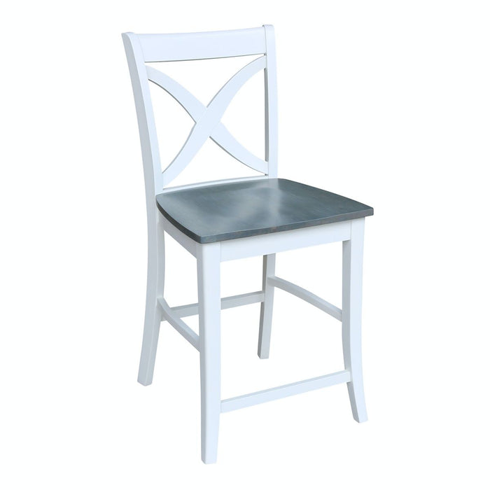 John Thomas Cosmopolitan Salerno Stool in Heather Gray & White image